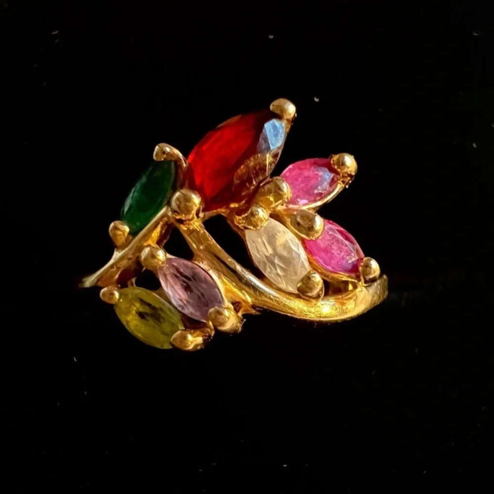 Multicolor Gemstone 10k Gold Ring - Picture 4 of 5